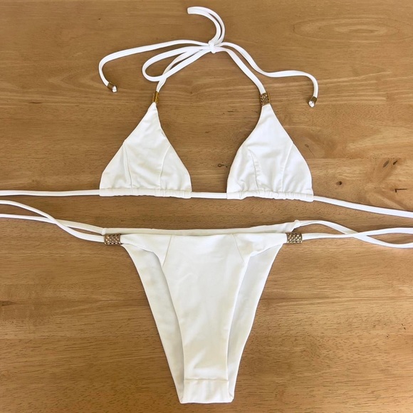 Frankie's Bikinis Other - Michaela Wain Swim White & Gold Bikini